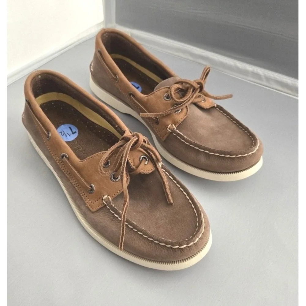 Sperry Men's Billfish Plushwave Boat Shoes - Brown Leather -‎ Size 7.5M